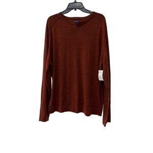 NWT GOOD MAN BRAND Size XL MVP Slim Fit Notch Neck Wool Sweater brown MSRP$185